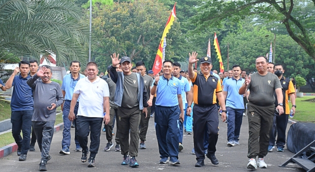 Olah Raga Bersama TNI-Polri di Sumut, Wujud Kebersamaan Menjaga NKRI