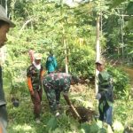 Babinsa Koramil 15/Andong dan Warga Lakukan Penghijauan di Bantaran Sungai Kadirno