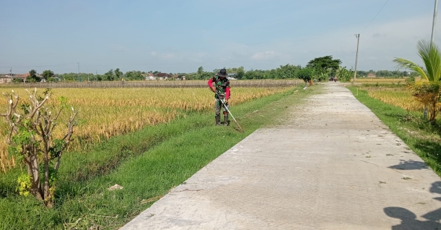 Tinggal 3 Hari Penutupan Satgas TMMD Lakukan Pemeliharaan Jalan Cor