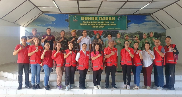 Jelang HUT Persit Ke-78 KCK, Persit KCK Cab LV Yonarmed 16 PD XII/Tanjungpura Gelar Donor Darah