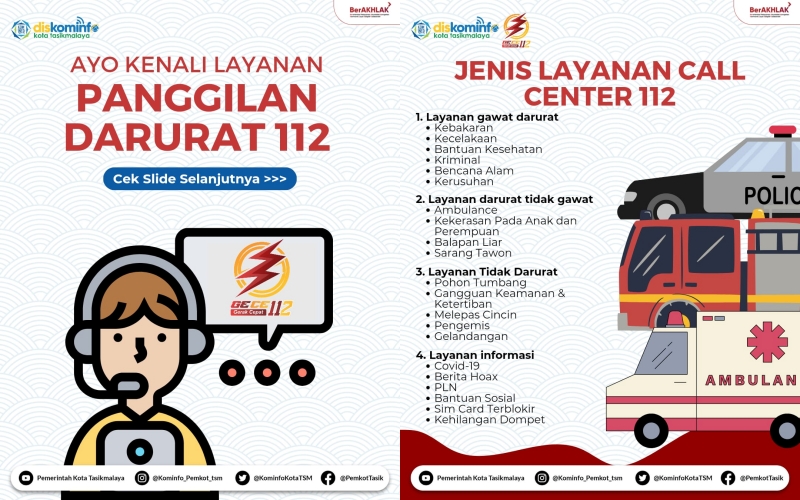 Ayo Kenali Layanan Panggilan Darurat 112 Kota Tasikmalaya