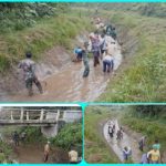 Sukseskan Tanam Gadu, Koramil 02/Way Bungur Gotong-royong Bersihkan Saluran Irigasi