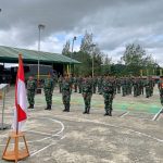 Upacara Kenaikan Pangkat Satgas Yonkav 6/Naga Karimata Periode 1 April 2024