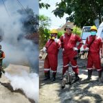 Basmi Sarang Nyamuk, Babinsa Klego Ikut Laksanakan Foging