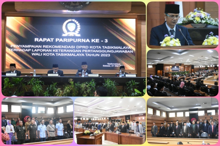 Rapat Paripurna Penyampaian Rekomendasi DPRD Kota Tasikmalaya Terhadap LKPJ Walikota Tasikmalaya Tahun 2023