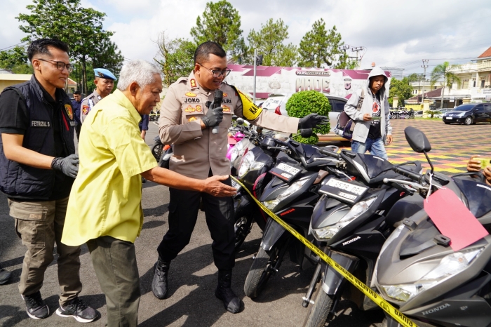 Kapolres Tasikmalaya Kota Pimpin Press Release Pengungkapan Tindak Pidana Pencurian Sepeda Motor