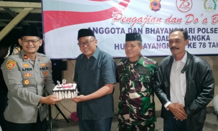 Peringati Hari Bhayangkara Ke-78, Polsek Cihaurbeuti Doa Bersama Muspika Cihaurbeuti