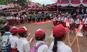 Babinsa Koramil Kota Amankan Kegiatan Perayaan Hari Anak Nasional 2024 Di Distrik Kwamki Narama Kabupaten Mimika