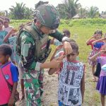 Outing Class Satgas TNI Disambut Penuh Semangat Anak-Anak Alguru