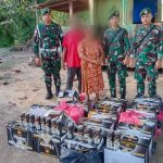 Satgas Pamtas Yonarmed 11 Kostrad Gagalkan Penyelundupan 480 Kaleng Miras Merek Huster di Sebuku, Nunukan